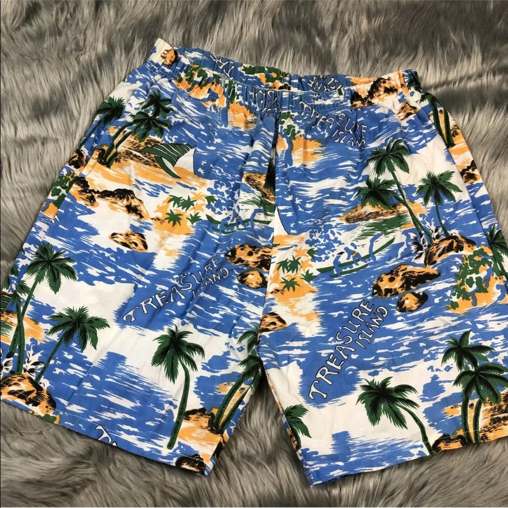 Vintage 80s Treasure Island Beach Shorts